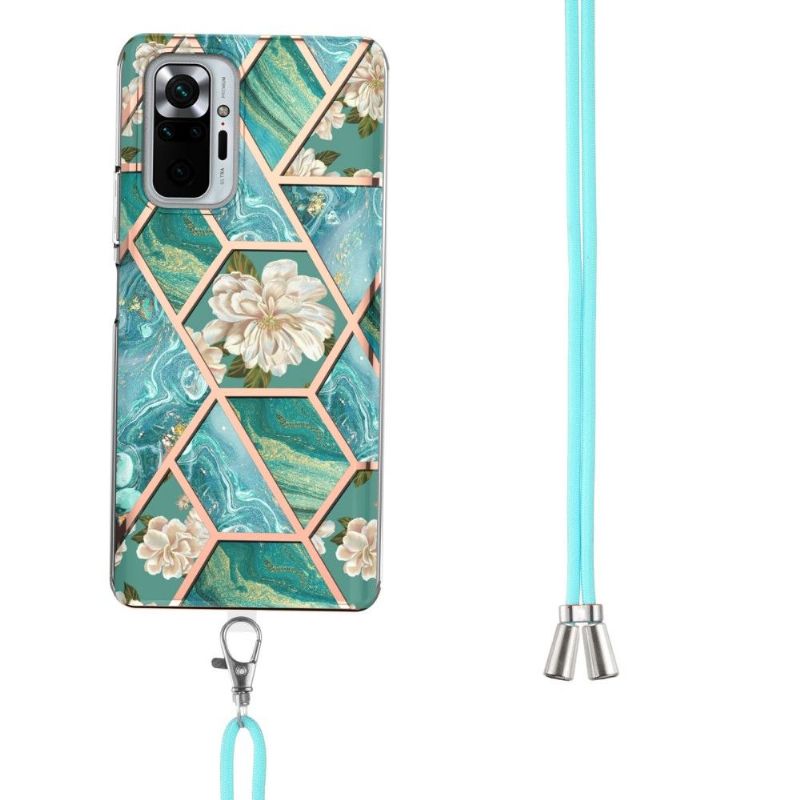 Kryty Na Mobil Na Xiaomi Redmi Note 10 Pro Na Lana Mramorové A Bílé Květy