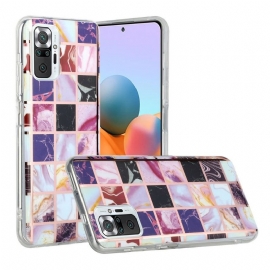 Kryty Na Mobil Na Xiaomi Redmi Note 10 Pro Silikon - Mramorové Čtverce