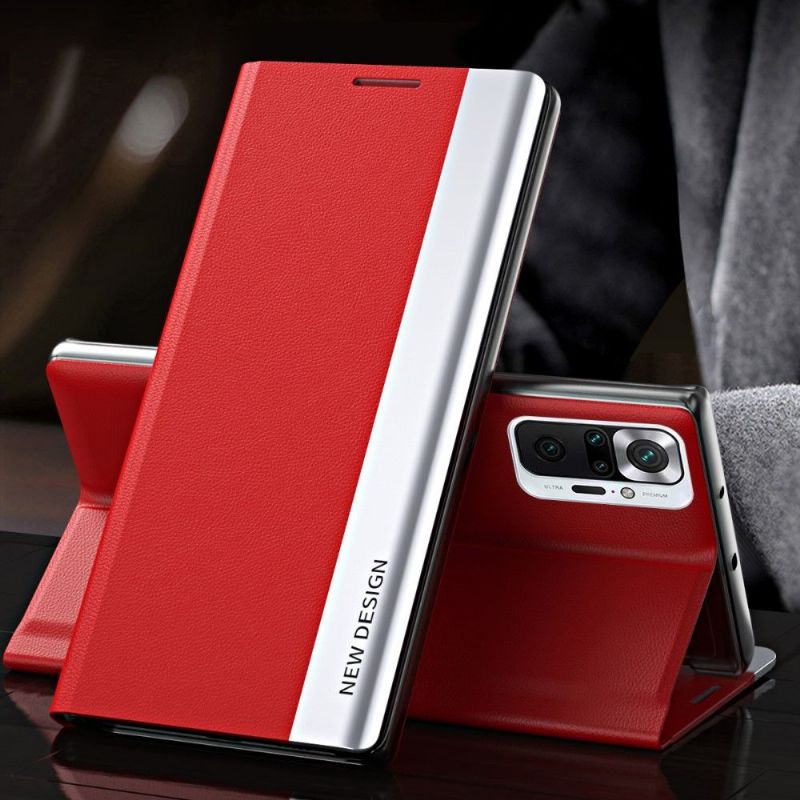 Pouzdra Na Xiaomi Redmi Note 10 Pro Obchodní Magnet S Koženým Efektem