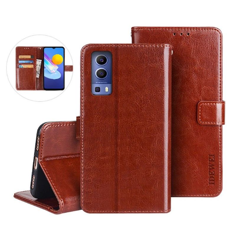 Flipové Pouzdro Na Vivo Y72 5G Kožené Pouzdro Kožený Efekt Idewei Folio