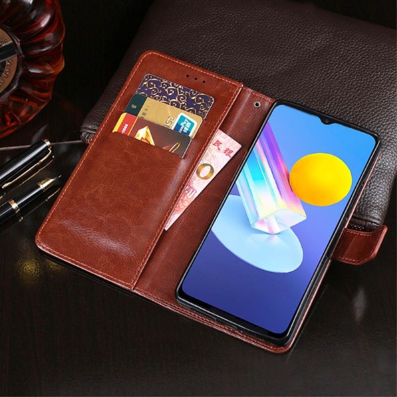 Flipové Pouzdro Na Vivo Y72 5G Kožené Pouzdro Kožený Efekt Idewei Folio