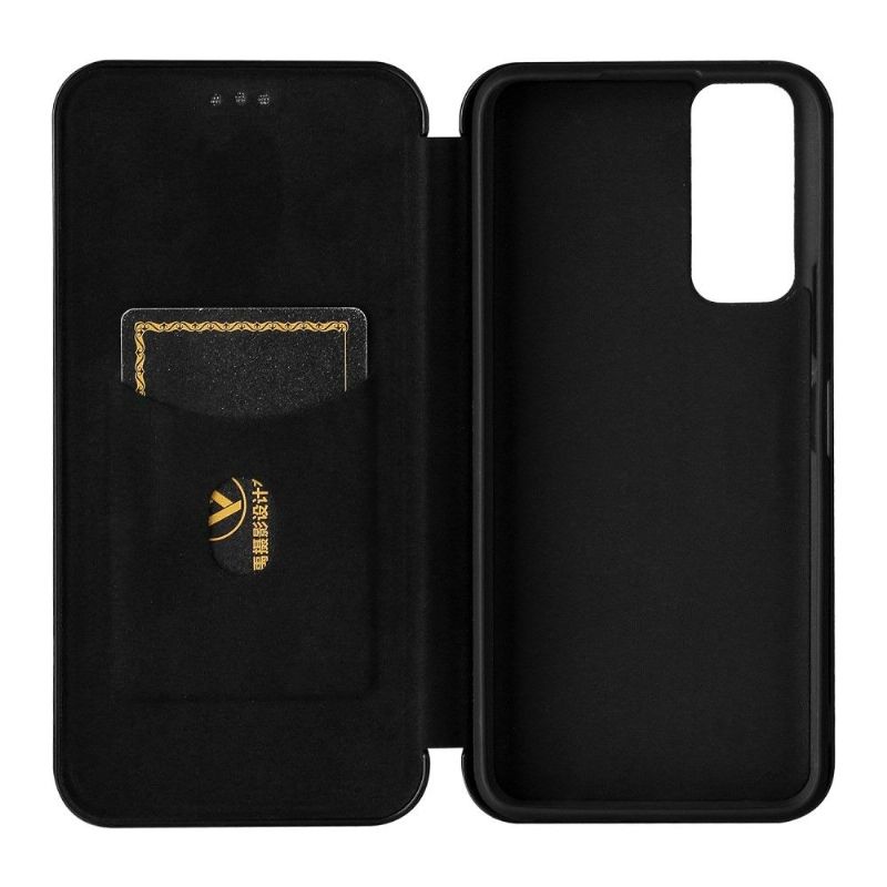 Flipové Pouzdro Na Vivo Y72 5G Umělá Kůže Ve Stylu Uhlíkových Vláken