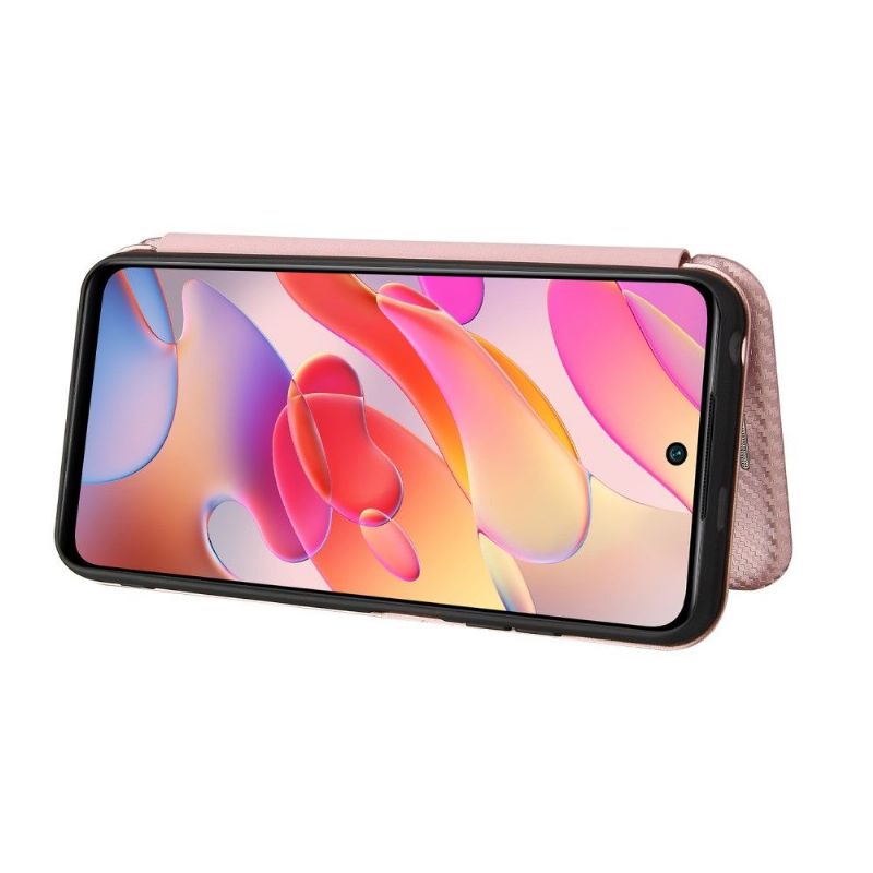 Flipové Pouzdro Na Xiaomi Redmi Note 10 5G / Poco M3 Pro Koženka Z Uhlíkových Vláken