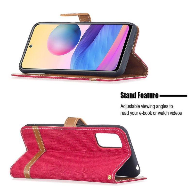 Flipové Pouzdro Na Xiaomi Redmi Note 10 5G / Poco M3 Pro Látkový Potah