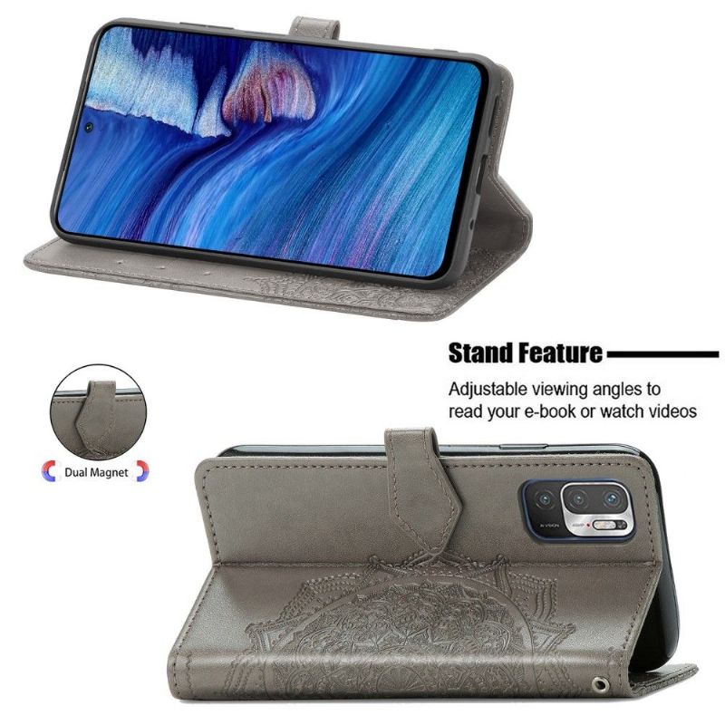 Flipové Pouzdro Na Xiaomi Redmi Note 10 5G / Poco M3 Pro Reliéfní Mandala