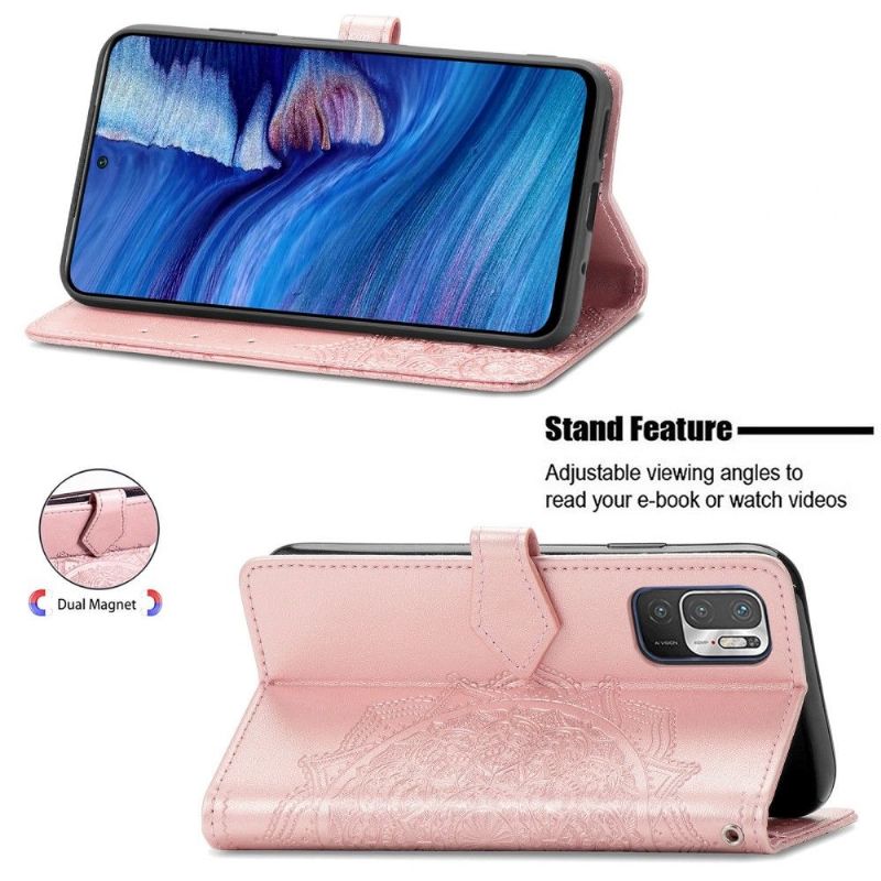 Flipové Pouzdro Na Xiaomi Redmi Note 10 5G / Poco M3 Pro Reliéfní Mandala