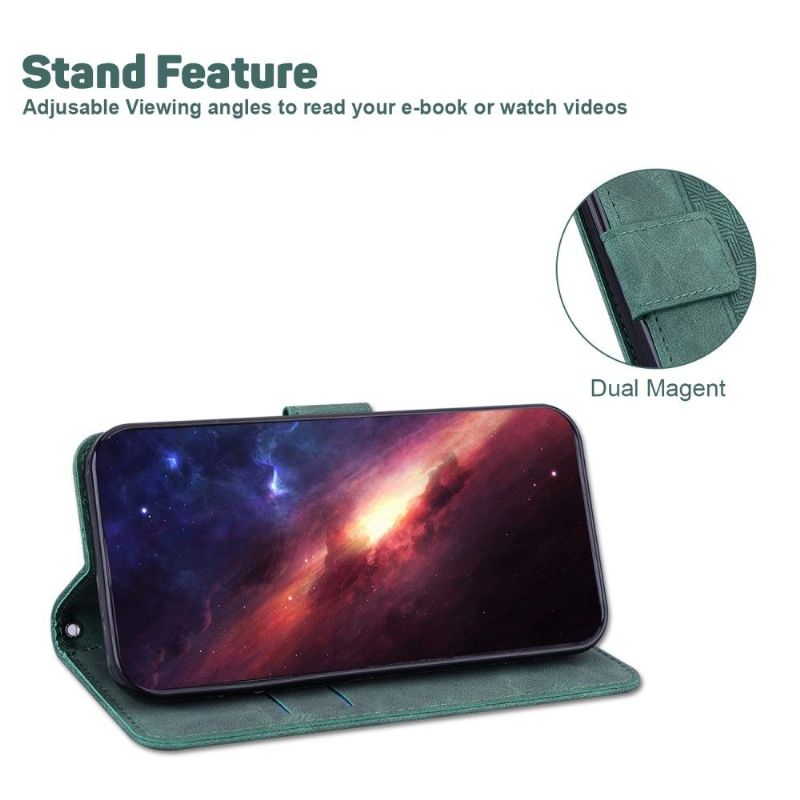 Kožené Pouzdro Folio Na Xiaomi Redmi Note 10 5G / Poco M3 Pro Flipové Pouzdro Pruhy Folia Z Umělé Kůže