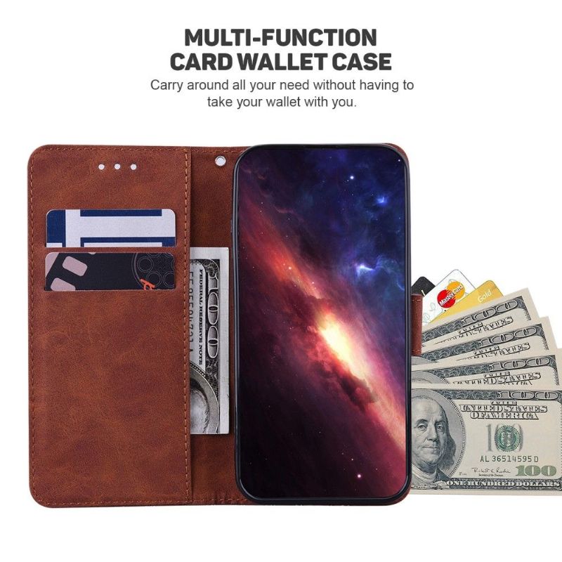 Kožené Pouzdro Folio Na Xiaomi Redmi Note 10 5G / Poco M3 Pro Flipové Pouzdro Pruhy Folia Z Umělé Kůže