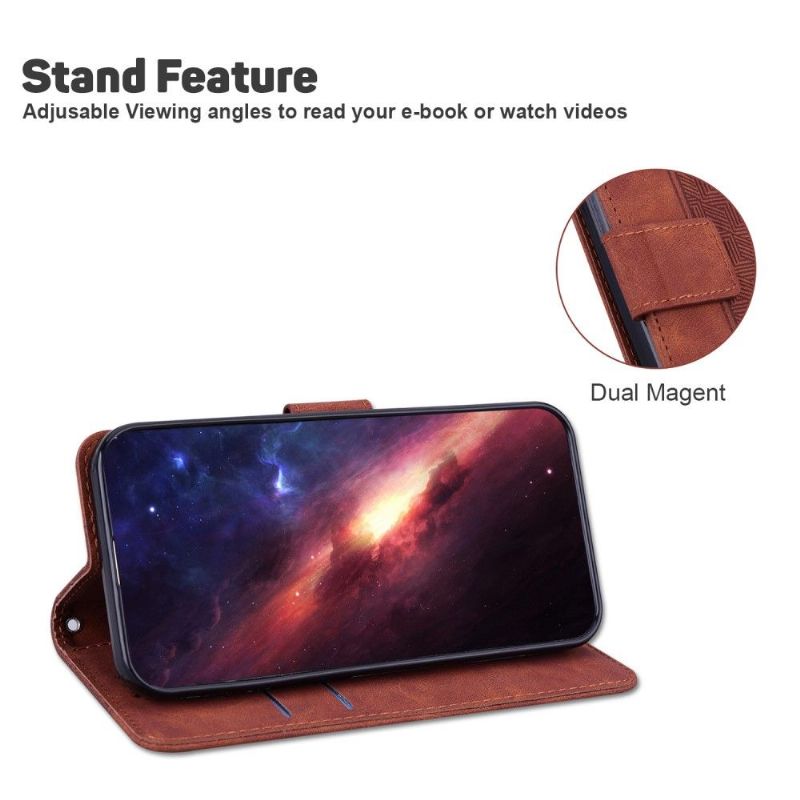 Kožené Pouzdro Folio Na Xiaomi Redmi Note 10 5G / Poco M3 Pro Flipové Pouzdro Pruhy Folia Z Umělé Kůže