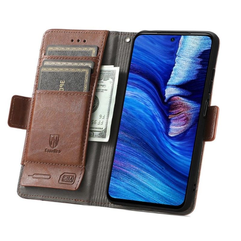 Kožené Pouzdro Na Xiaomi Redmi Note 10 5G / Poco M3 Pro Flipové Pouzdro Flip Business