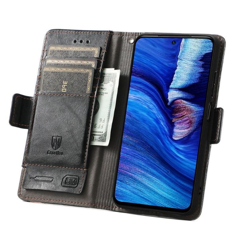 Kožené Pouzdro Na Xiaomi Redmi Note 10 5G / Poco M3 Pro Flipové Pouzdro Flip Business