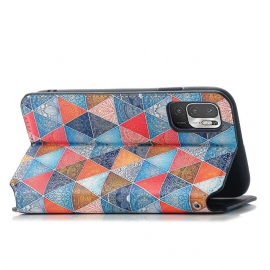 Kožené Pouzdro Na Xiaomi Redmi Note 10 5G / Poco M3 Pro Geometrická Mandala