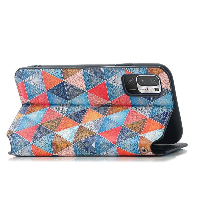 Kožené Pouzdro Na Xiaomi Redmi Note 10 5G / Poco M3 Pro Geometrická Mandala