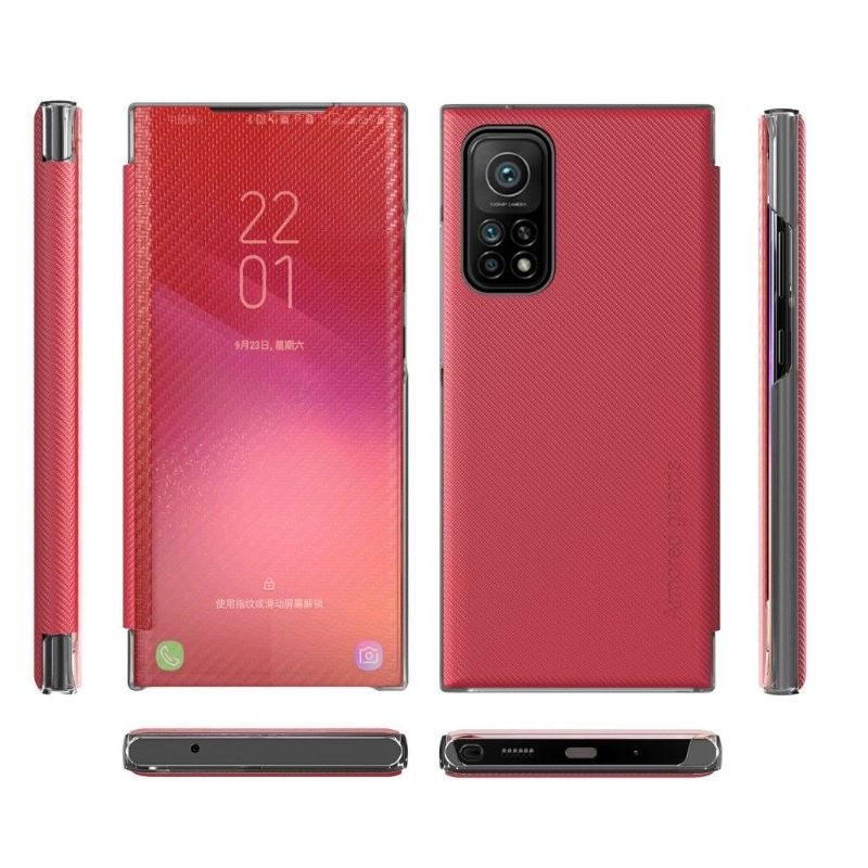 Kryty Na Mobil Na Xiaomi Redmi Note 10 5G / Poco M3 Pro Flipové Pouzdro Uhlíkové Vlákno