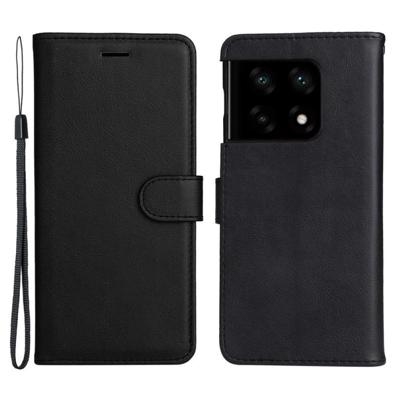 Flipové Pouzdro Na OnePlus 10 Pro 5G Na Lana Pásek Ve Stylu Obyčejné Kůže