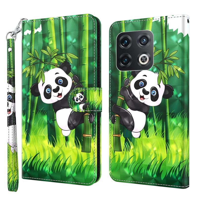 Flipové Pouzdro Na OnePlus 10 Pro 5G Na Lana Strappy Panda