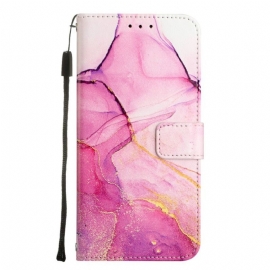 Flipové Pouzdro Na OnePlus 10 Pro 5G Na Lana Strip Mramor
