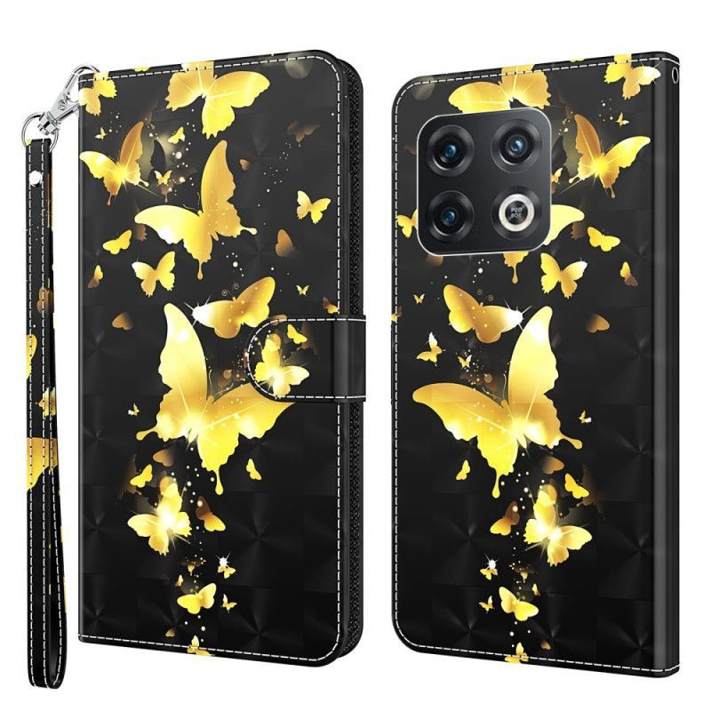Flipové Pouzdro Na OnePlus 10 Pro 5G Na Lana Tanga Butterflies