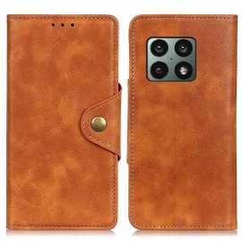 Flipové Pouzdro Na OnePlus 10 Pro 5G Vintage Umělá Kůže A Knoflík