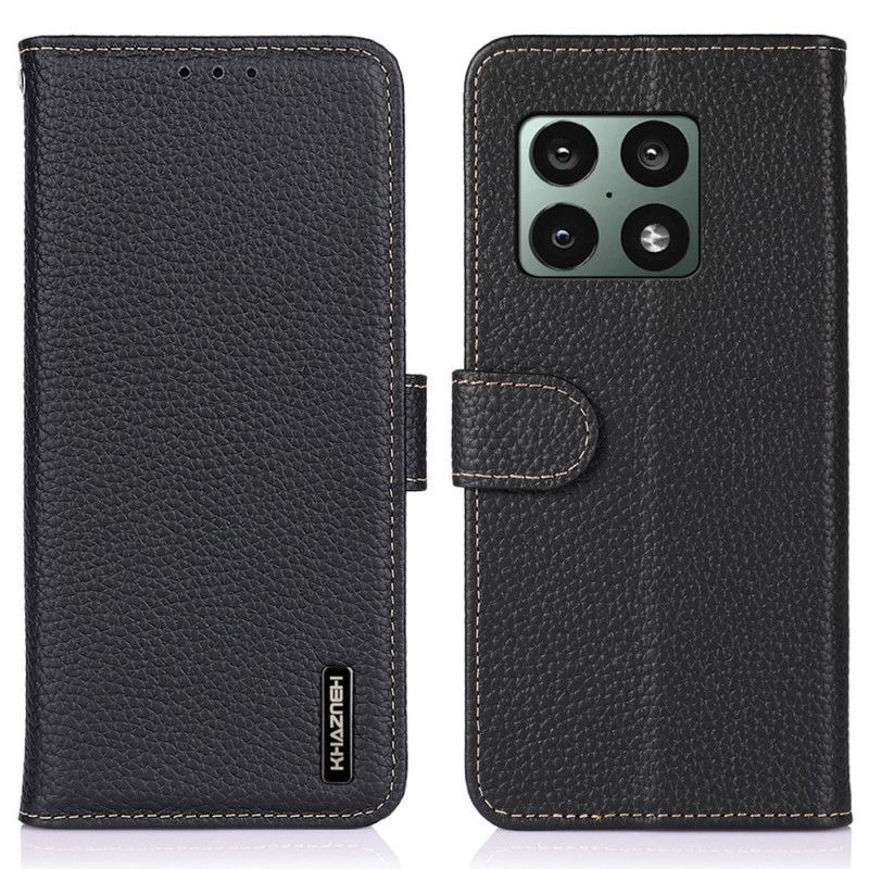 Kožené Pouzdro Na OnePlus 10 Pro 5G Pravá Kůže Khazneh Litchi
