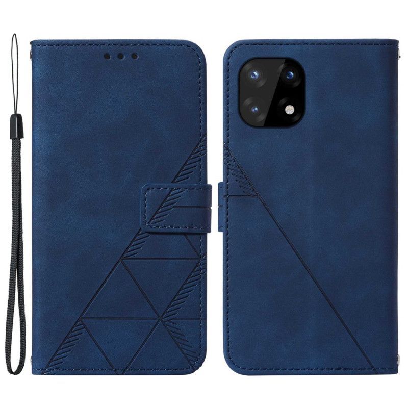 Kožené Pouzdro Na OnePlus 10 Pro 5G Pyramidový Kožený Efekt