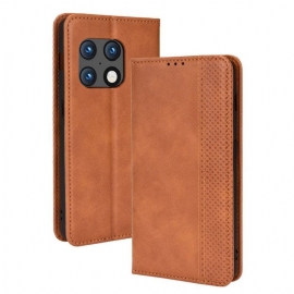 Kryty Na Mobil Na OnePlus 10 Pro 5G Flipové Pouzdro Stylizovaný Vintage Kožený Efekt