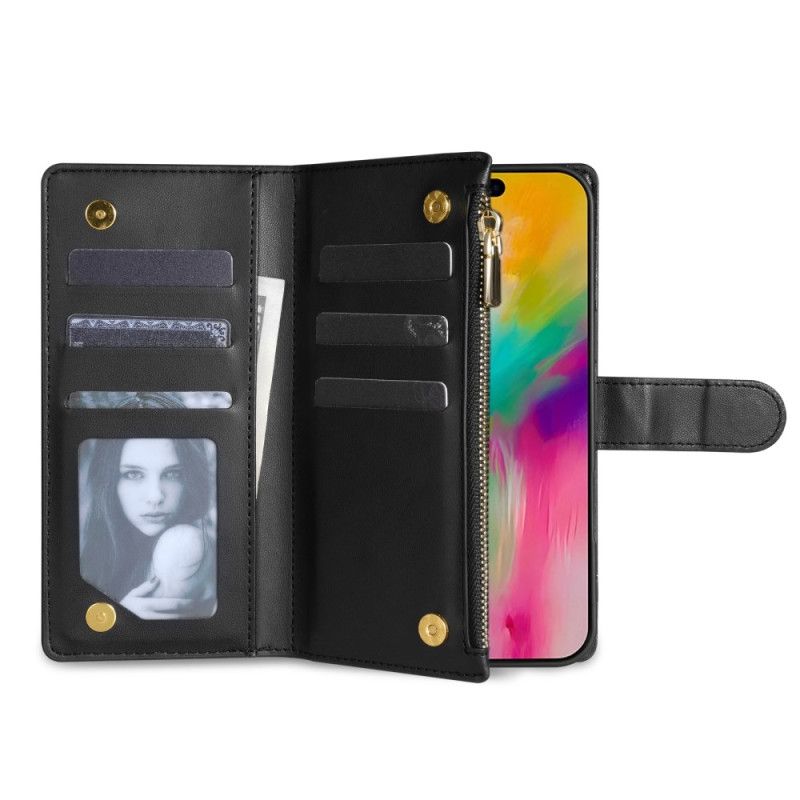 Peněženková Pouzdra iPhone Air Kryty Na Mobil Prošívaná Se Šňůrkou Na Zápěstí A Ramenním Popruhem