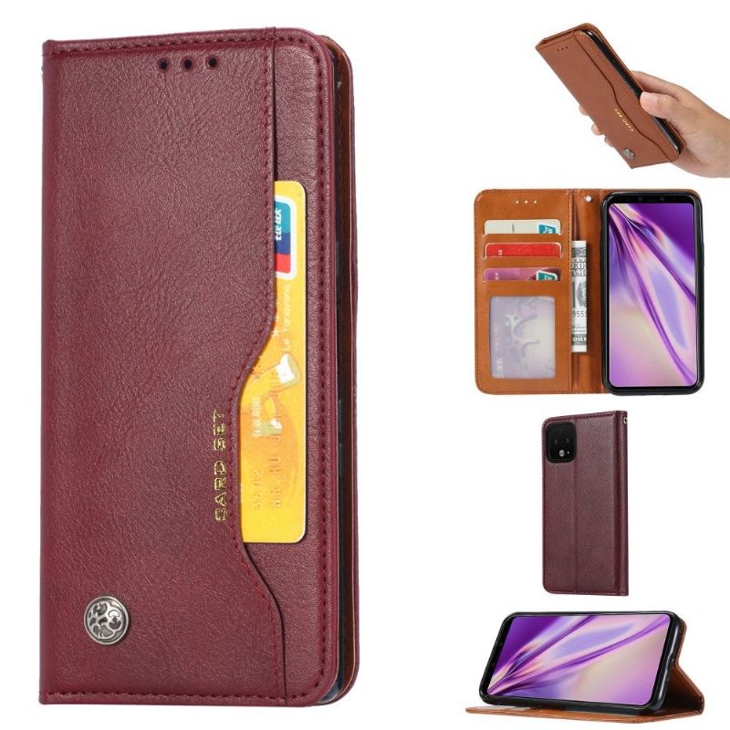 Kožené Pouzdro Na Google Pixel 4 XL Pouzdro S Koženým Stojánkem