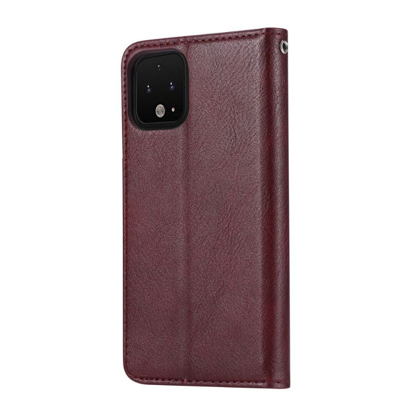 Kožené Pouzdro Na Google Pixel 4 XL Pouzdro S Koženým Stojánkem