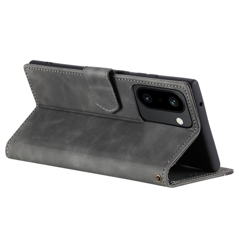 Kožený Kryt Na Oneplus 15r Retro Peněženka S Páskem