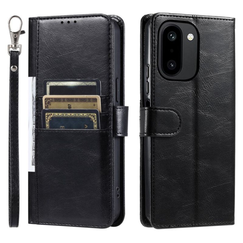 Peněženková Pouzdra Oneplus 15r Kryty Na Mobil 6 Slotů Na Karty A Šňůrka Na Krk