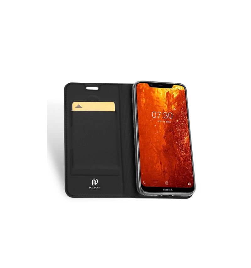 Flipové Pouzdro Na Nokia 8.1 Obchodní Imitace Kůže