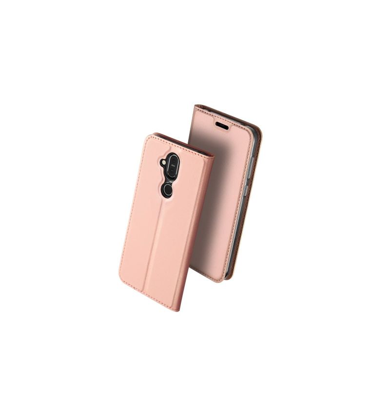 Flipové Pouzdro Na Nokia 8.1 Obchodní Imitace Kůže
