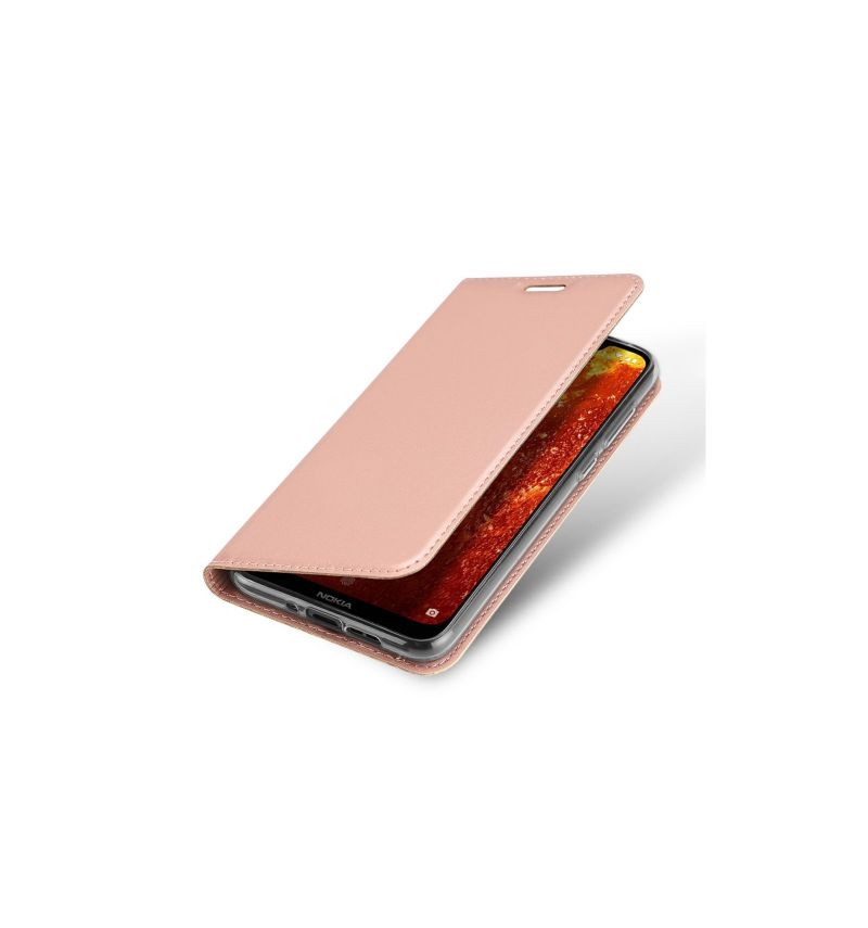 Flipové Pouzdro Na Nokia 8.1 Obchodní Imitace Kůže
