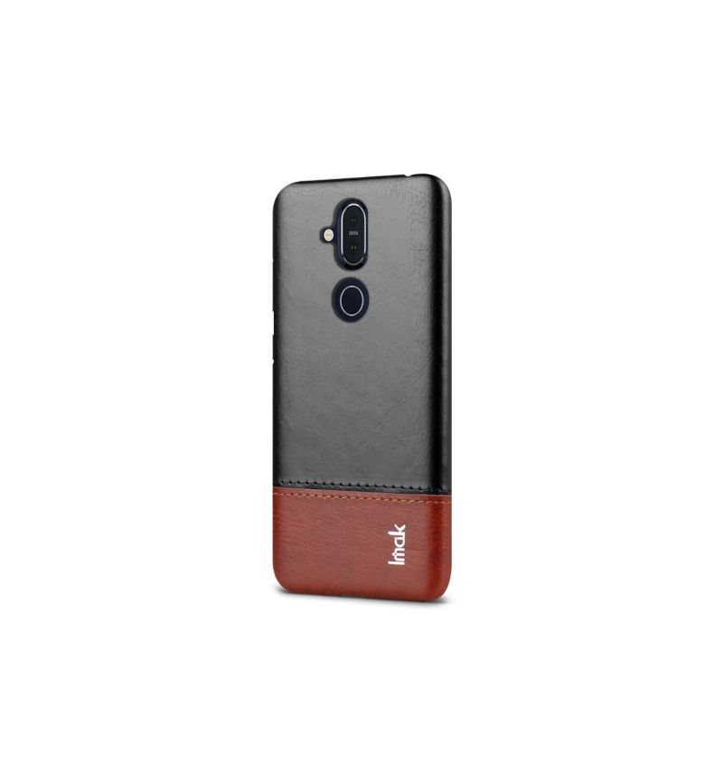 Kryt Na Nokia 8.1 Imak Imitace Kůže - Černá / Hnědá