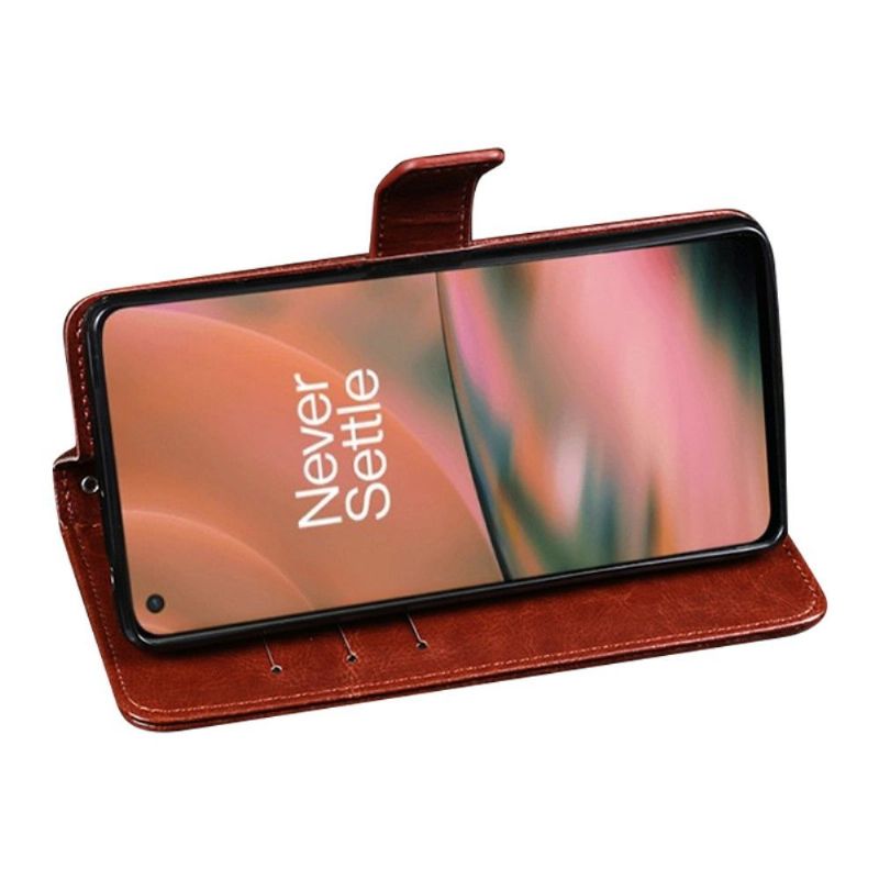 Flipové Pouzdro Na OnePlus Nord 2 5G Kožené Pouzdro Kožený Efekt Idewei Folio