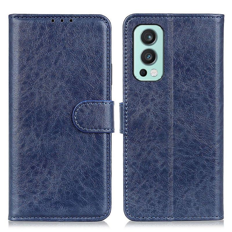 Flipové Pouzdro Na OnePlus Nord 2 5G Kožený Efekt Na Zadní Straně