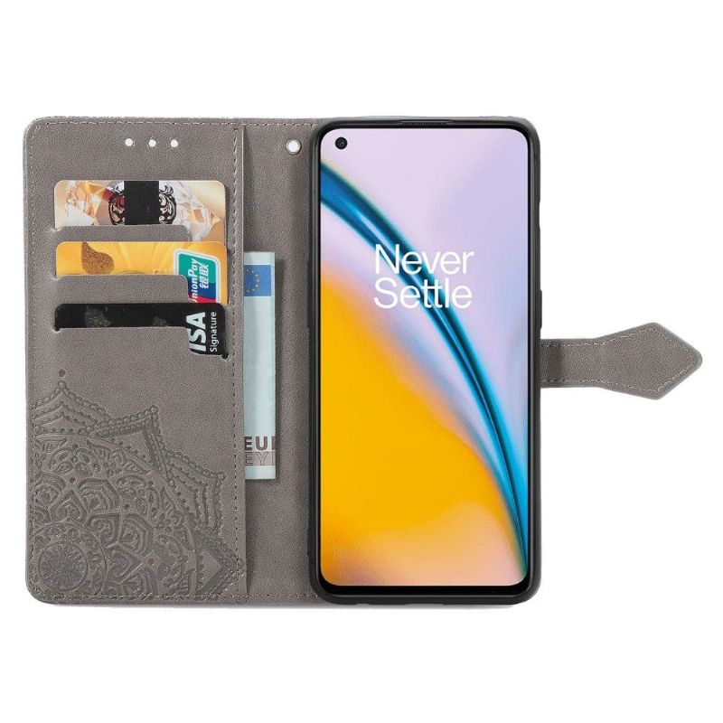 Flipové Pouzdro Na OnePlus Nord 2 5G Mandala Reliéf Z Umělé Kůže