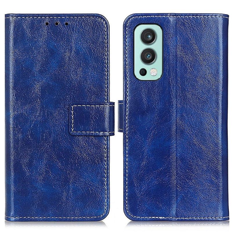 Flipové Pouzdro Na OnePlus Nord 2 5G Prošívání S Luxusním Koženým Efektem