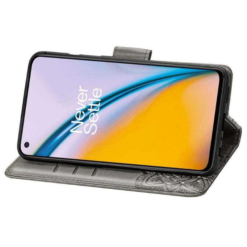 Flipové Pouzdro Na OnePlus Nord 2 5G Reliéfní Motýl