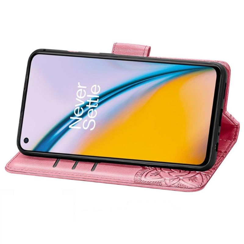 Flipové Pouzdro Na OnePlus Nord 2 5G Reliéfní Motýl