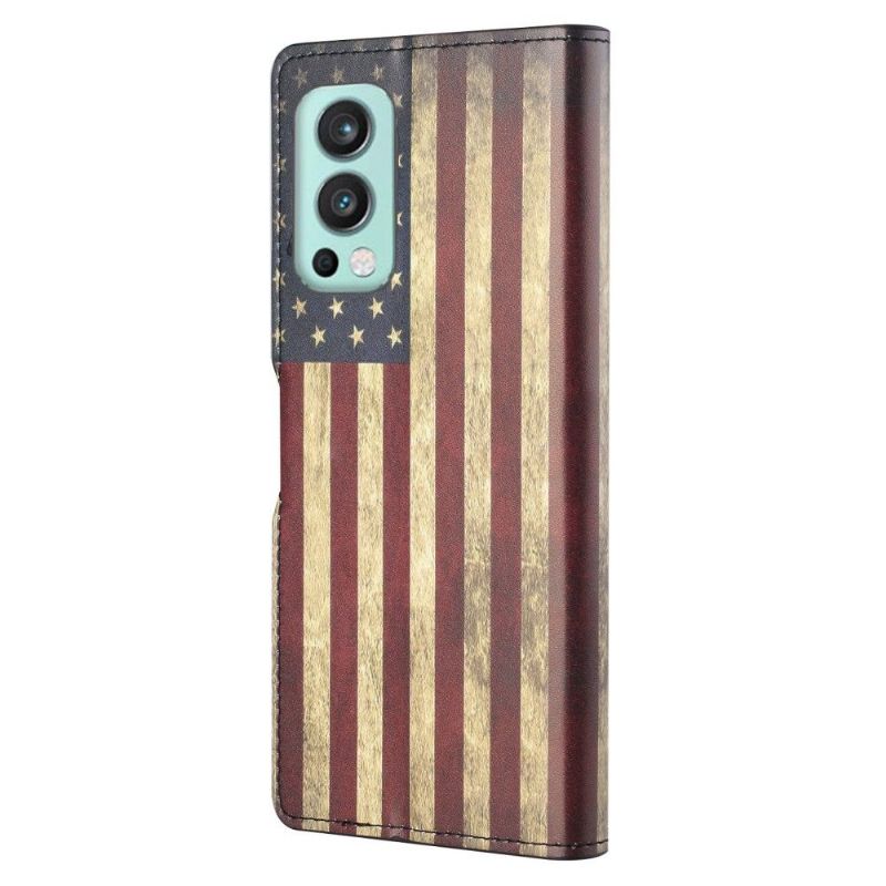 Flipové Pouzdro Na OnePlus Nord 2 5G Vintage Americká Vlajka