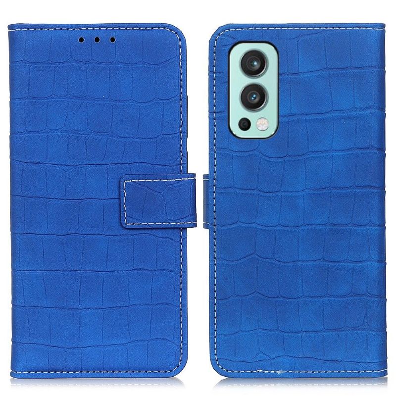 Flipové Pouzdro Na OnePlus Nord 2 5G Vzhled Imitace Kůže Croc