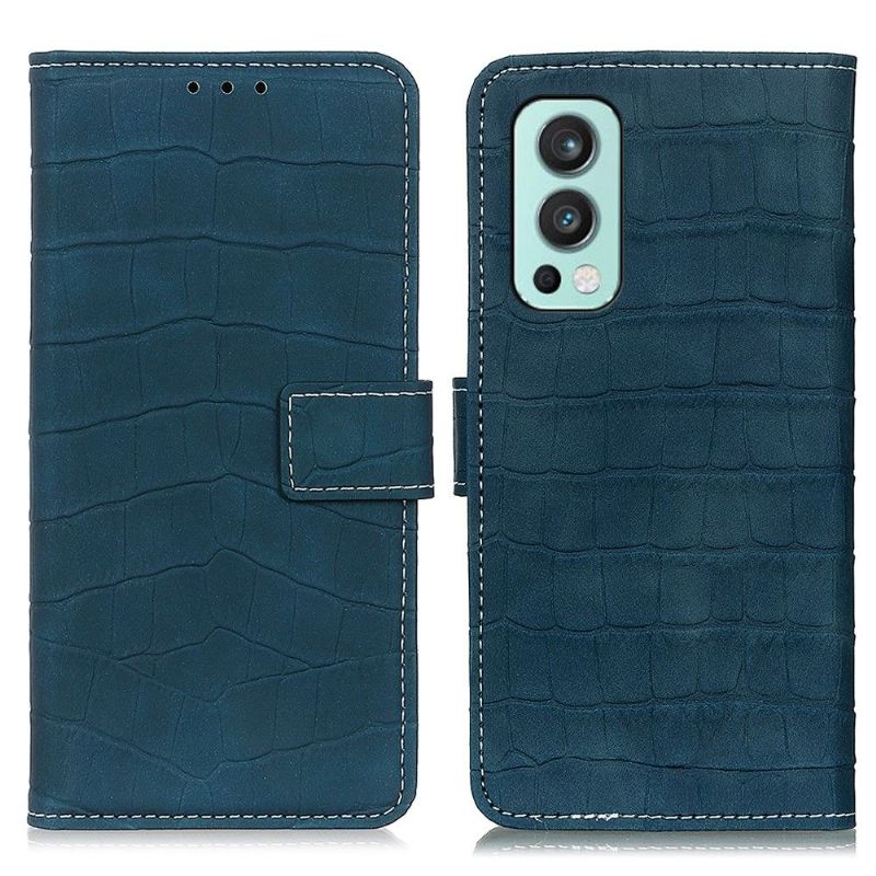Flipové Pouzdro Na OnePlus Nord 2 5G Vzhled Imitace Kůže Croc