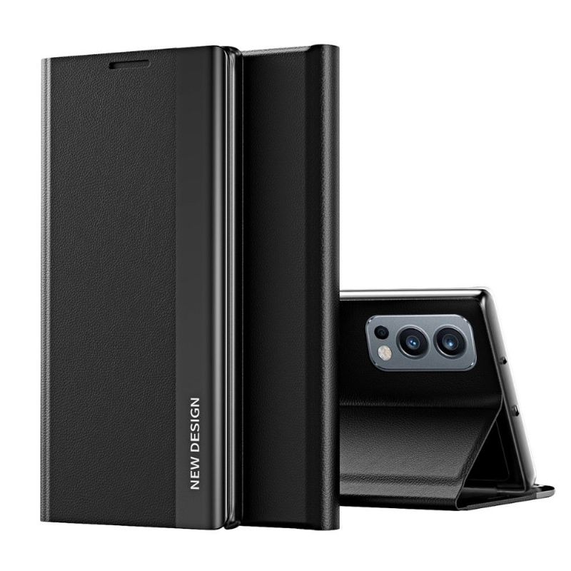 Kožené Pouzdro Folio Na OnePlus Nord 2 5G Obchodní Magnet S Koženým Efektem