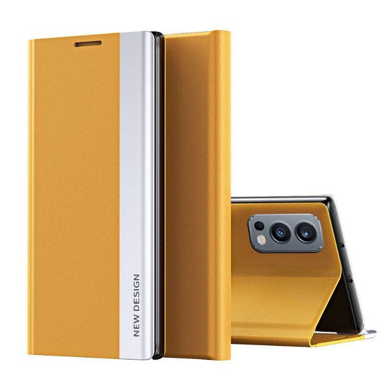 Kožené Pouzdro Folio Na OnePlus Nord 2 5G Obchodní Magnet S Koženým Efektem