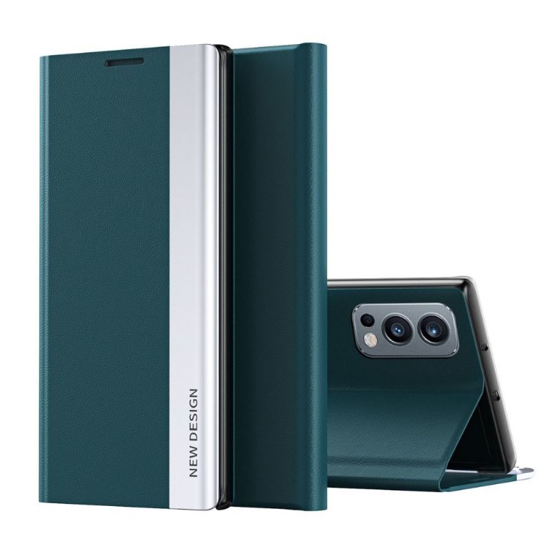 Kožené Pouzdro Folio Na OnePlus Nord 2 5G Obchodní Magnet S Koženým Efektem