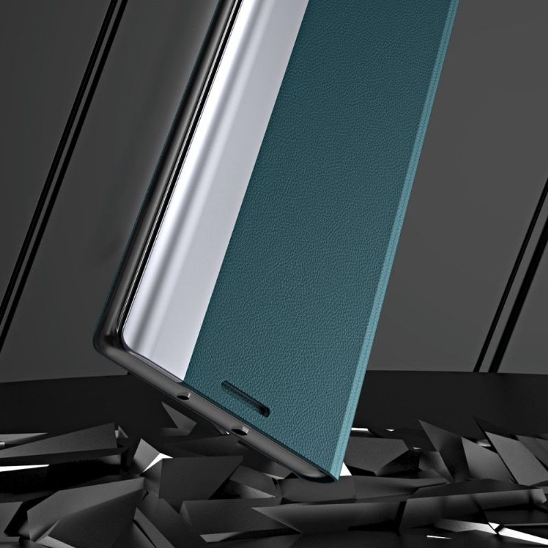 Kožené Pouzdro Folio Na OnePlus Nord 2 5G Obchodní Magnet S Koženým Efektem