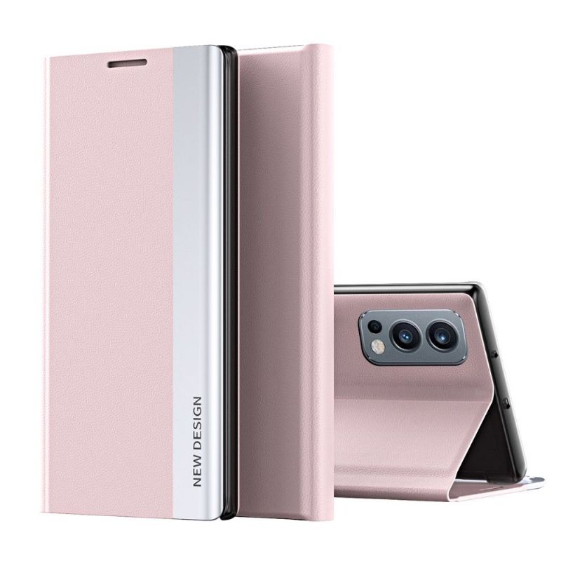 Kožené Pouzdro Folio Na OnePlus Nord 2 5G Obchodní Magnet S Koženým Efektem