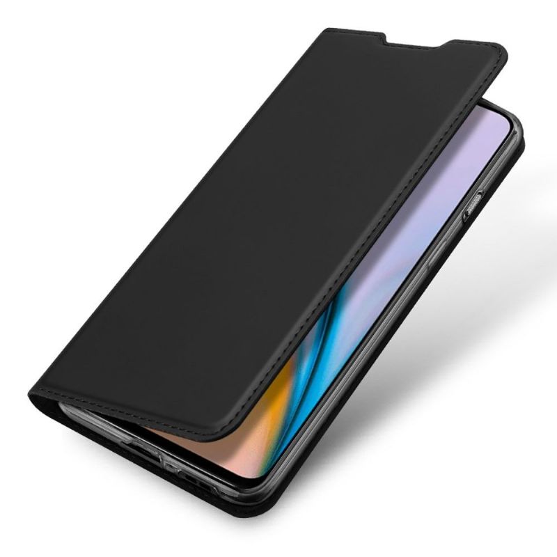 Kožené Pouzdro Folio Na OnePlus Nord 2 5G Obchodní Saténový Efekt